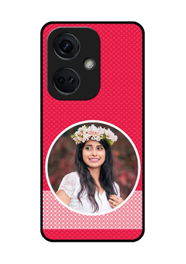OnePlus Nord CE 3 5G Personalised Glass Phone Case - Pink Pattern Design