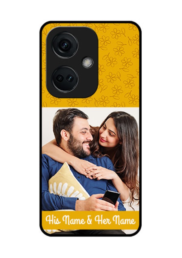 OnePlus Nord CE 3 5G Custom Glass Mobile Case - Yellow Floral Design