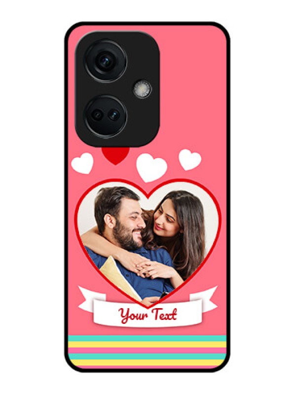 Custom OnePlus Nord CE 3 5G Photo Printing on Glass Case - Love Doodle Design