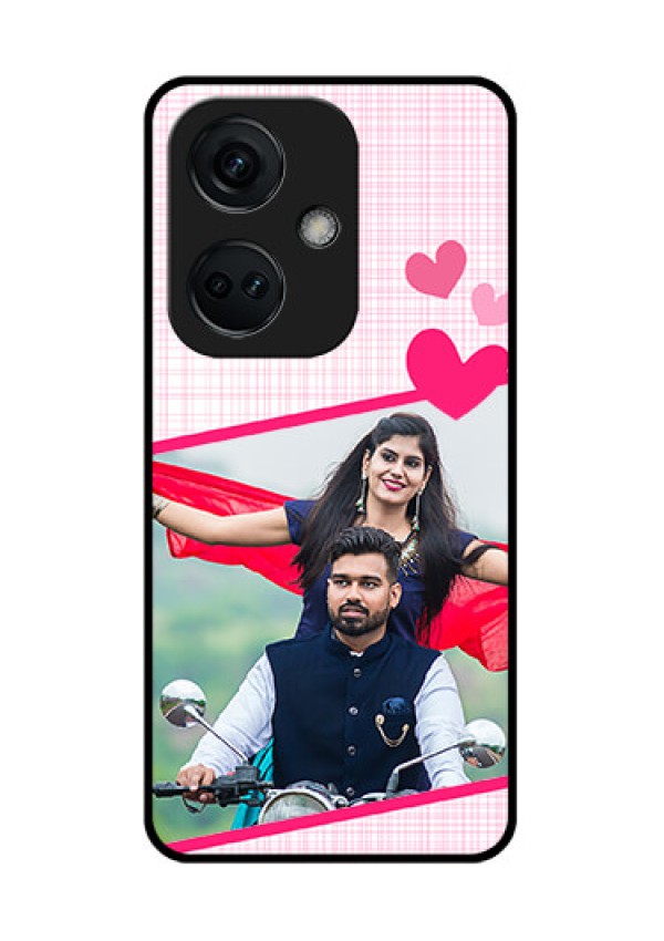 OnePlus Nord CE 3 5G Custom Glass Phone Case - Love Shape Heart Design
