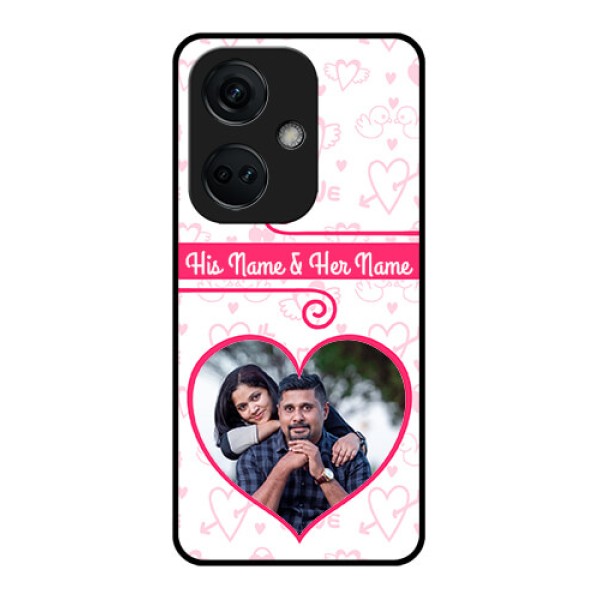 OnePlus Nord CE 3 5G Personalized Glass Phone Case - Heart Shape Love Design
