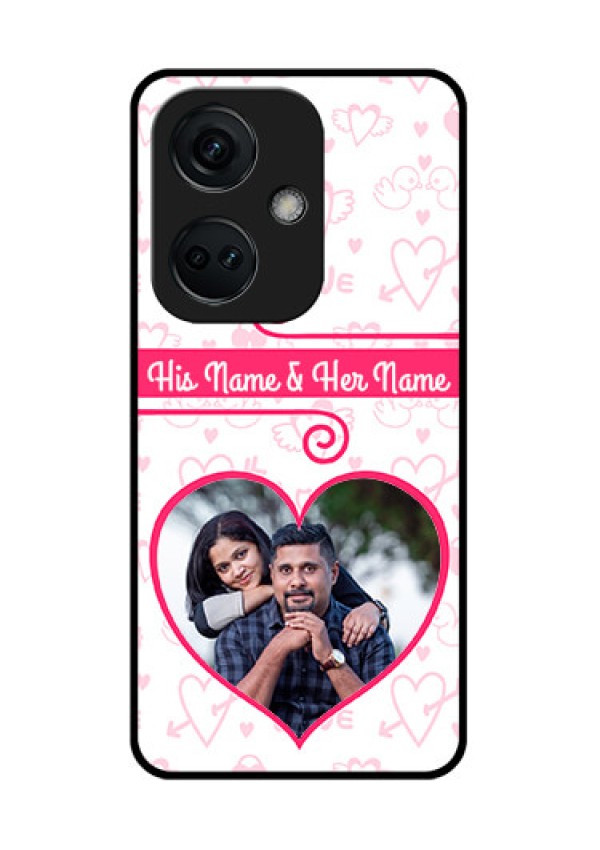 OnePlus Nord CE 3 5G Personalized Glass Phone Case - Heart Shape Love Design