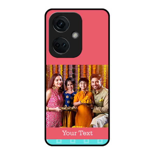 OnePlus Nord CE 3 5G Personalized Glass Phone Case - Peach & Blue Color Design OnePlus Nord CE 3 5G Personalized Glass Phone Case - Peach & Blue Color Design