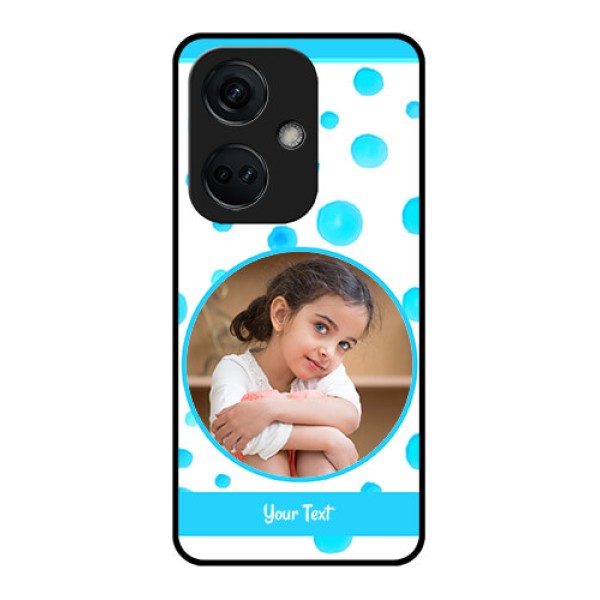 OnePlus Nord CE 3 5G Photo Printing on Glass Case - Blue Bubbles Pattern Design