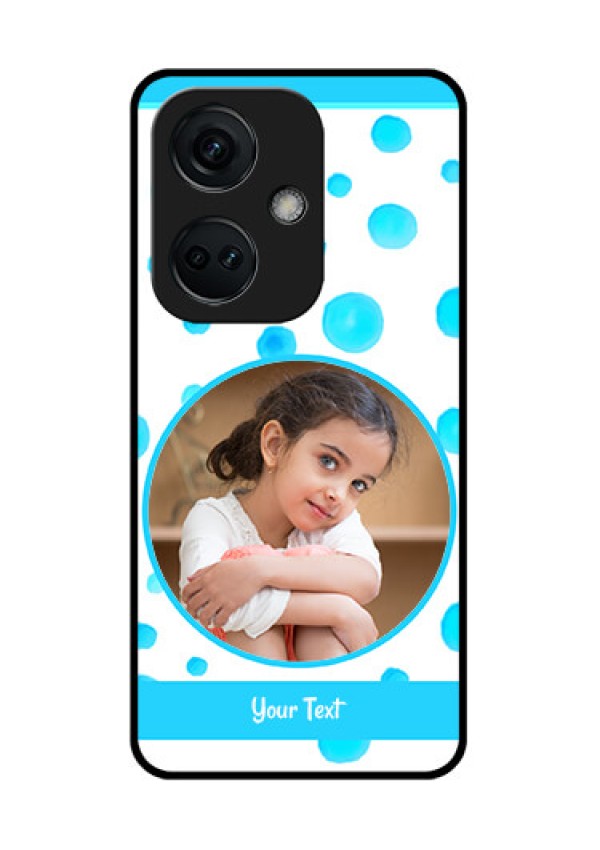 OnePlus Nord CE 3 5G Photo Printing on Glass Case - Blue Bubbles Pattern Design