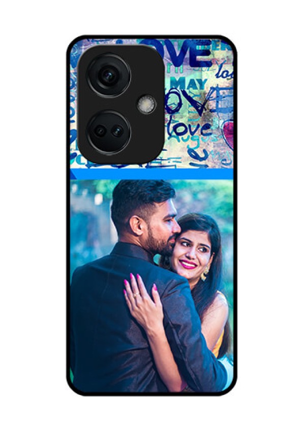 OnePlus Nord CE 3 5G Custom Glass Mobile Case - Colorful Love Design