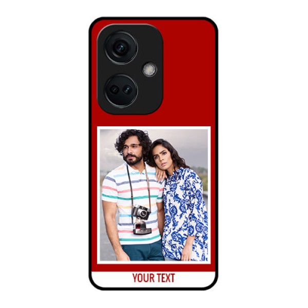 OnePlus Nord CE 3 5G Personalized Glass Phone Case - Simple Red Color Design