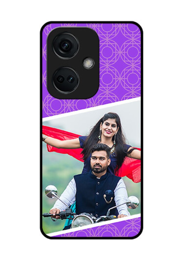 OnePlus Nord CE 3 5G Custom Glass Phone Case - Violet Pattern Design