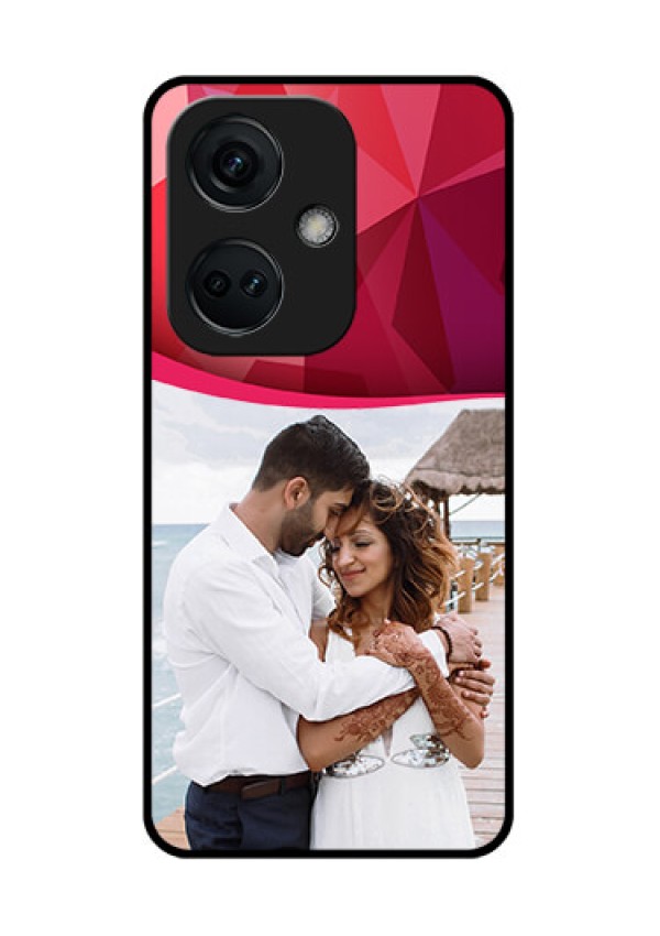 OnePlus Nord CE 3 5G Custom Glass Mobile Case - Red Abstract Design