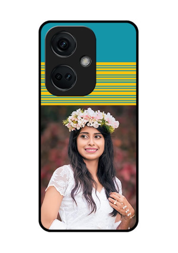OnePlus Nord CE 3 5G Custom Glass Phone Case - Yellow & Blue Design