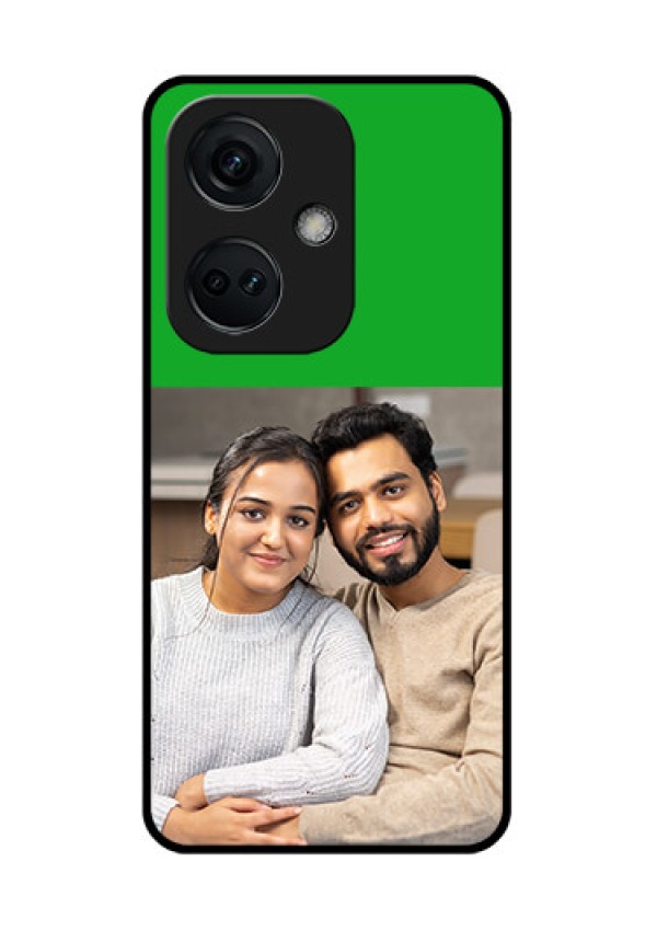 OnePlus Nord CE 3 5G Personalized Glass Phone Case - Green Pattern Design
