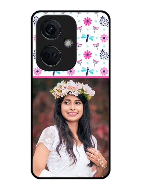 Custom OnePlus Nord CE 3 5G Photo Printing on Glass Case - Colorful Flower Design