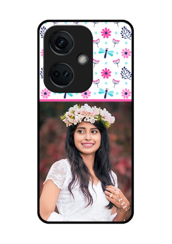 OnePlus Nord CE 3 5G Photo Printing on Glass Case - Colorful Flower Design