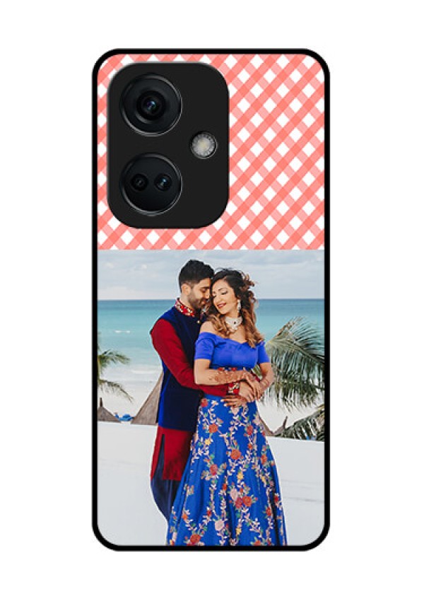 OnePlus Nord CE 3 5G Personalized Glass Phone Case - Pink Pattern Design