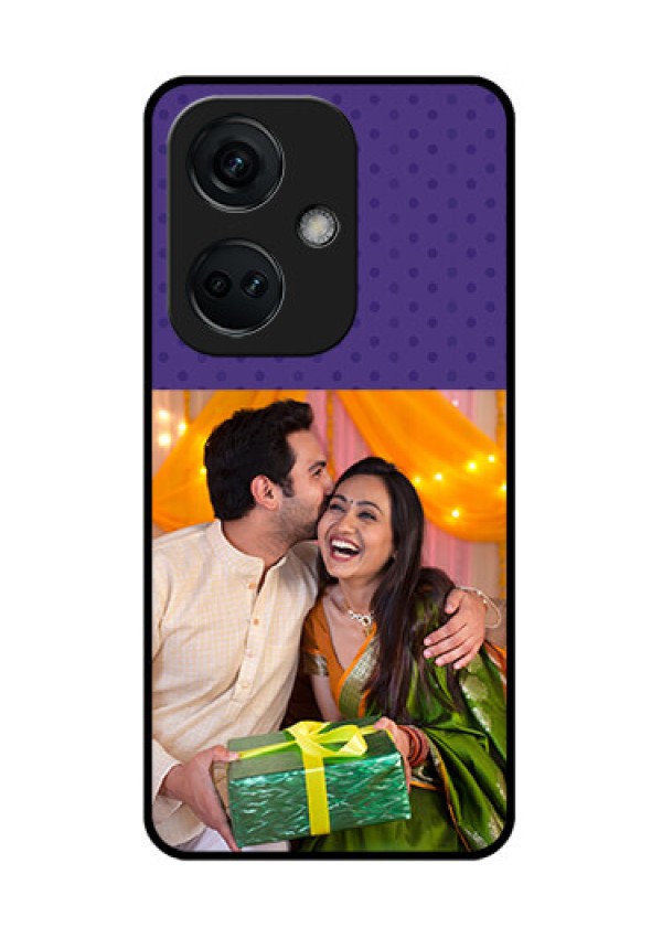 OnePlus Nord CE 3 5G Personalized Glass Phone Case - Violet Pattern Design