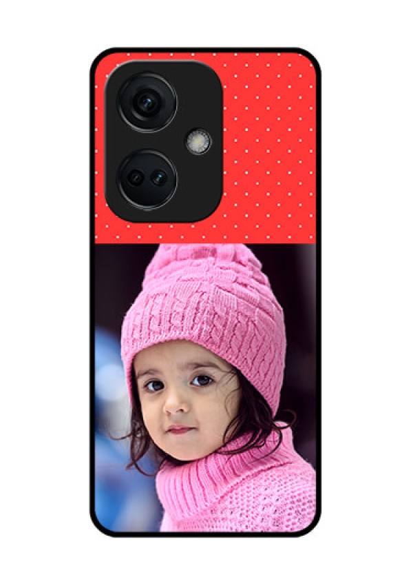 OnePlus Nord CE 3 5G Photo Printing on Glass Case - Red Pattern Design