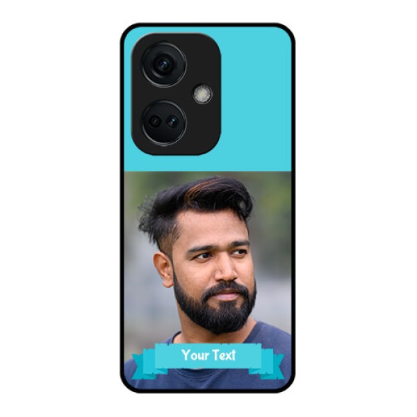 OnePlus Nord CE 3 5G Personalized Glass Phone Case - Simple Blue Color Design OnePlus Nord CE 3 5G Personalized Glass Phone Case - Simple Blue Color Design