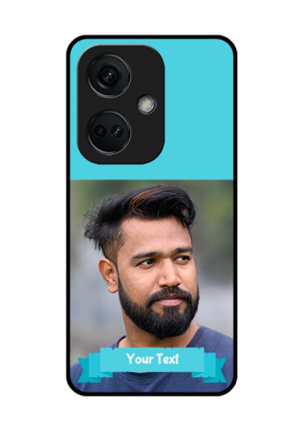 OnePlus Nord CE 3 5G Personalized Glass Phone Case - Simple Blue Color Design