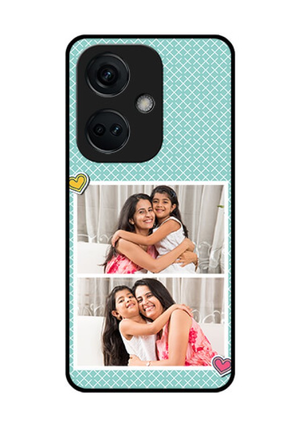 OnePlus Nord CE 3 5G Custom Glass Phone Case - 2 Image Holder with Pattern Design