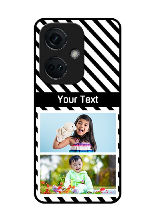 OnePlus Nord CE 3 5G Photo Printing on Glass Case - Black And White Stripes Design