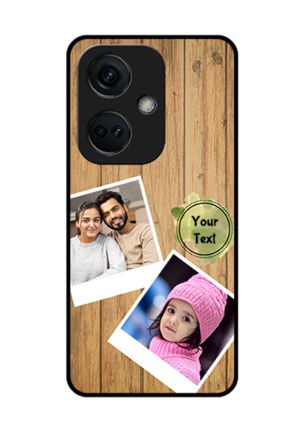 OnePlus Nord CE 3 5G Custom Glass Phone Case - Wooden Texture Design