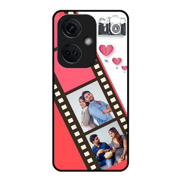 OnePlus Nord CE 3 5G Personalized Glass Phone Case - 3 Image Holder with Film Reel