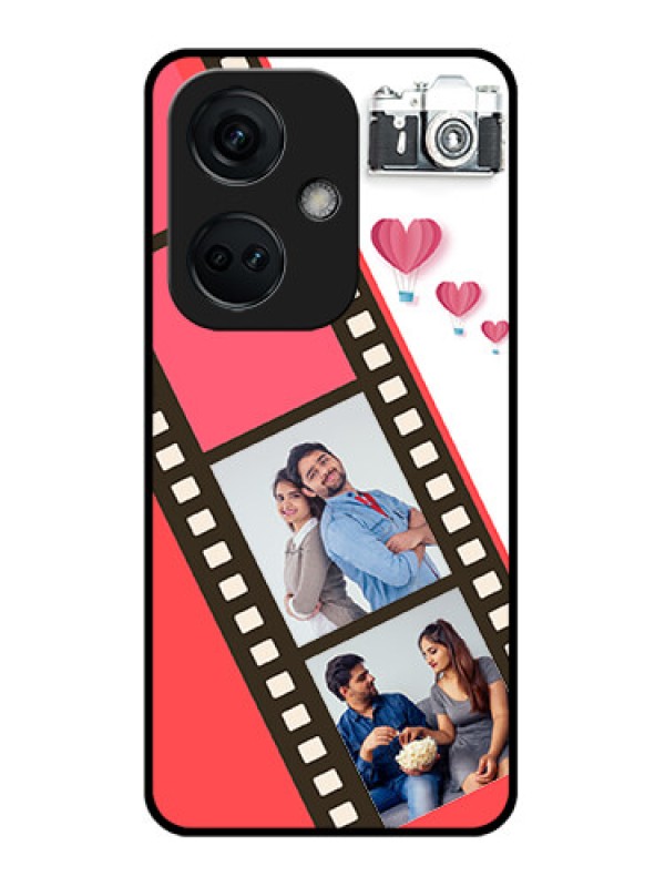 Custom OnePlus Nord CE 3 5G Personalized Glass Phone Case - 3 Image Holder with Film Reel