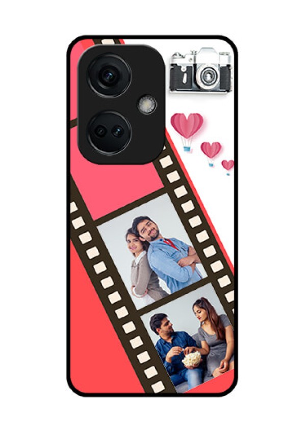 OnePlus Nord CE 3 5G Personalized Glass Phone Case - 3 Image Holder with Film Reel