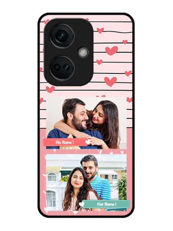 Custom OnePlus Nord CE 3 5G Custom Glass Mobile Case - Photo with Heart Design