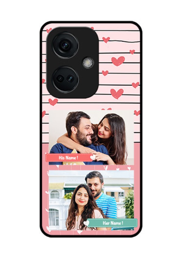 OnePlus Nord CE 3 5G Custom Glass Mobile Case - Photo with Heart Design