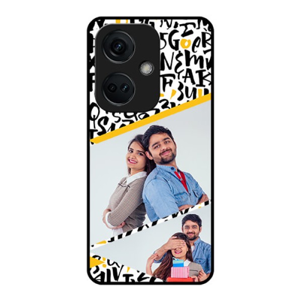 OnePlus Nord CE 3 5G Custom Glass Mobile Case - Letters Pattern Design