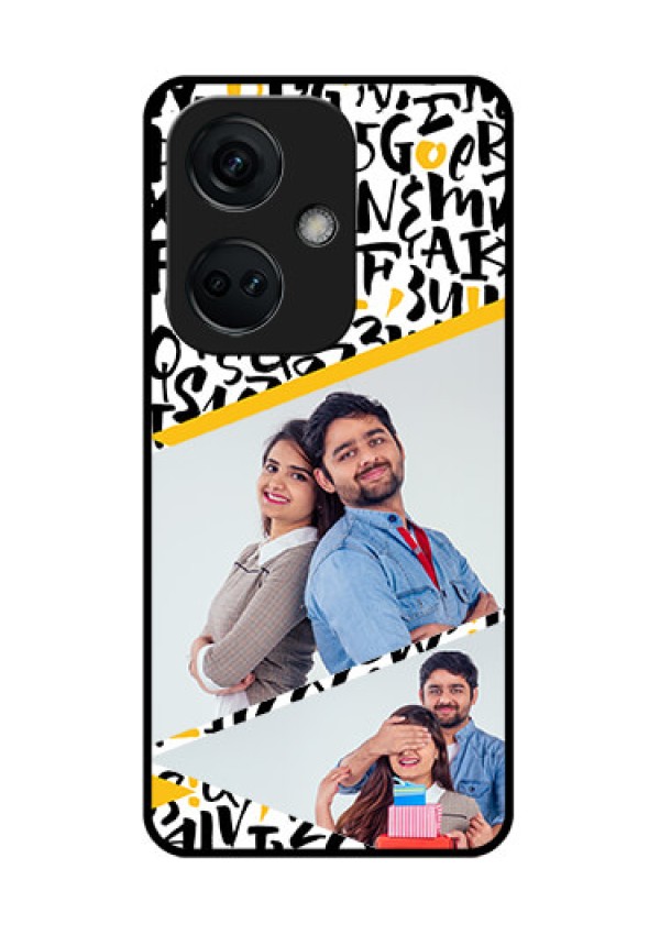 OnePlus Nord CE 3 5G Custom Glass Mobile Case - Letters Pattern Design