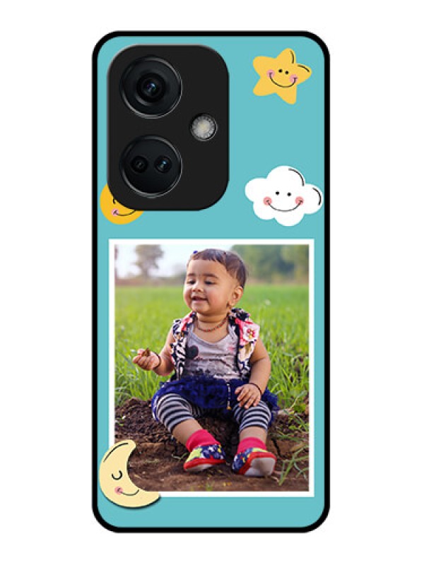 Custom OnePlus Nord CE 3 5G Personalized Glass Phone Case - Smiley Kids Stars Design