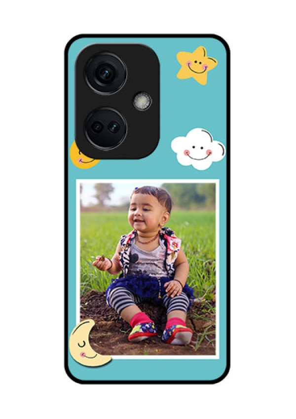 OnePlus Nord CE 3 5G Personalized Glass Phone Case - Smiley Kids Stars Design