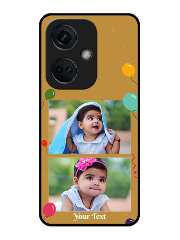 Custom OnePlus Nord CE 3 5G Personalized Glass Phone Case - Image Holder with Birthday Celebrations Design