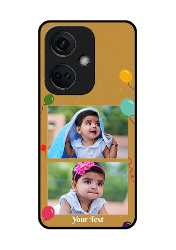 OnePlus Nord CE 3 5G Personalized Glass Phone Case - Image Holder with Birthday Celebrations Design