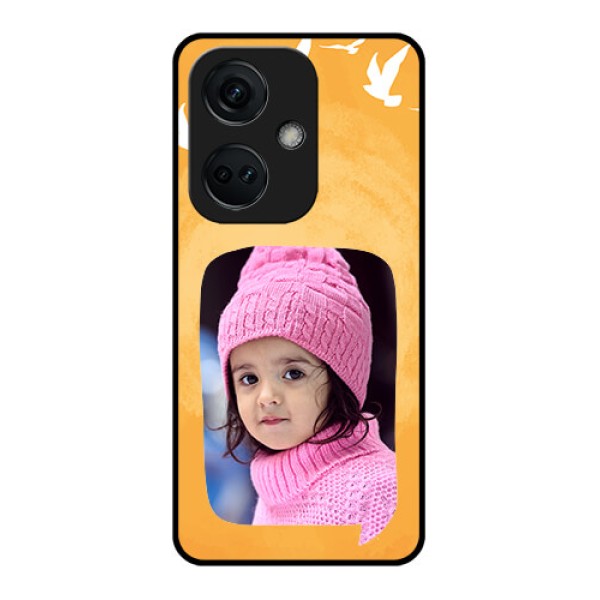 OnePlus Nord CE 3 5G Personalized Glass Phone Case - Water Color Design with Bird Icons OnePlus Nord CE 3 5G Personalized Glass Phone Case - Water Color Design with Bird Icons