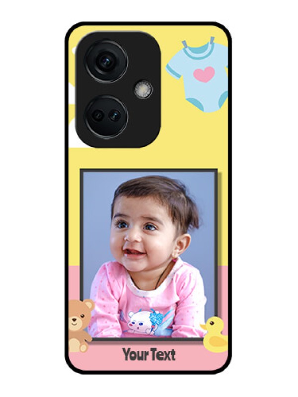 Custom OnePlus Nord CE 3 5G Photo Printing on Glass Case - Kids 2 Color Design