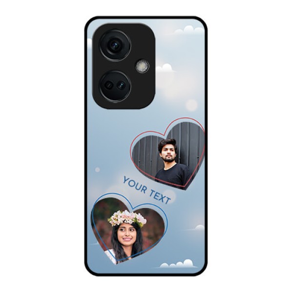 OnePlus Nord CE 3 5G Custom Glass Mobile Case - Blue Color Couple Design OnePlus Nord CE 3 5G Custom Glass Mobile Case - Blue Color Couple Design
