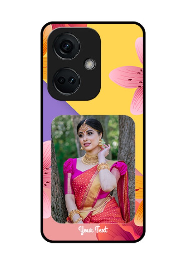 OnePlus Nord CE 3 5G Custom Glass Mobile Case - 3 Image With Vintage Floral Design