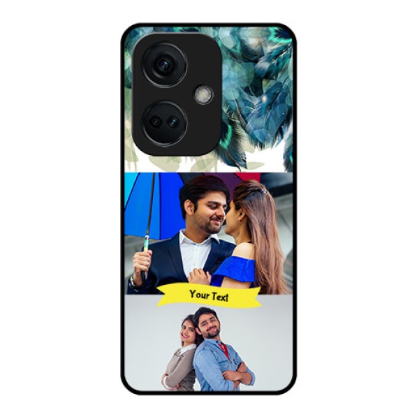 OnePlus Nord CE 3 5G Personalized Glass Phone Case - Image with Boho Peacock Feather Design