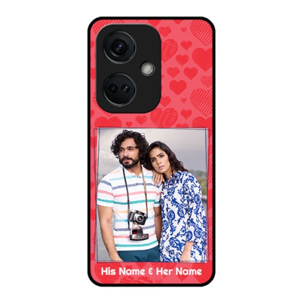 OnePlus Nord CE 3 5G Photo Printing on Glass Case - with Red Heart Symbols Design OnePlus Nord CE 3 5G Photo Printing on Glass Case - with Red Heart Symbols Design