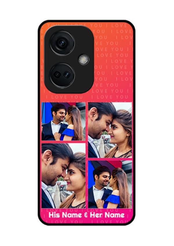 OnePlus Nord CE 3 5G Custom Glass Phone Case - I Love You Pink Design