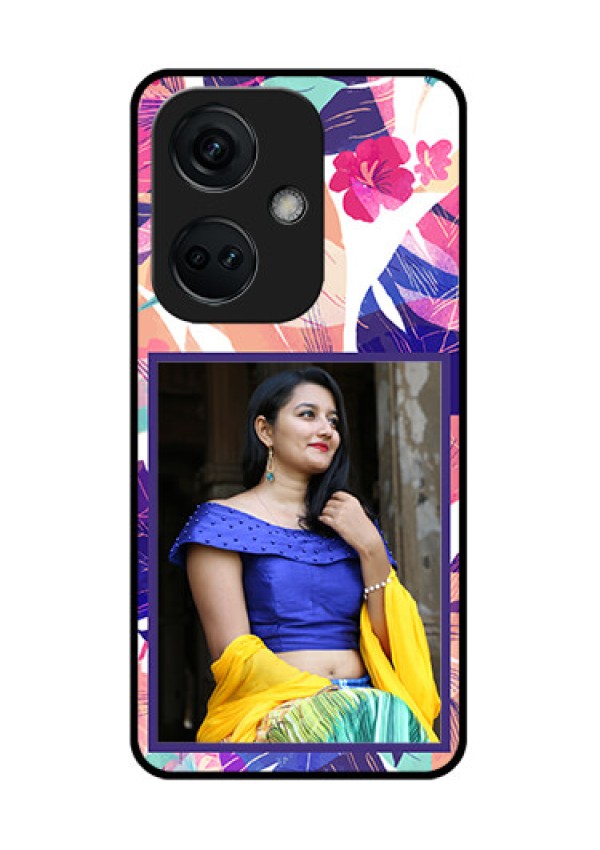OnePlus Nord CE 3 5G Custom Glass Mobile Case - Abstract Floral Design