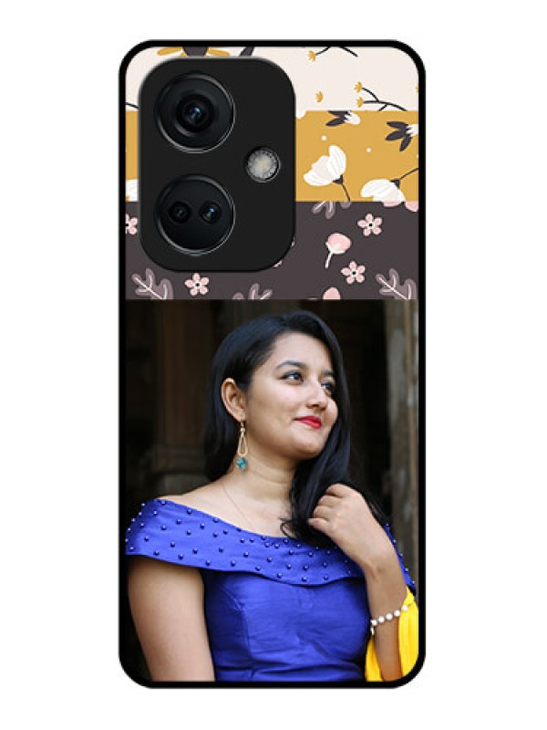 Custom OnePlus Nord CE 3 5G Custom Glass Phone Case - Stylish Floral Design