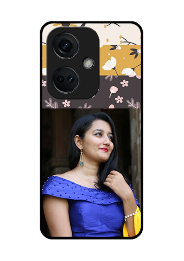 OnePlus Nord CE 3 5G Custom Glass Phone Case - Stylish Floral Design