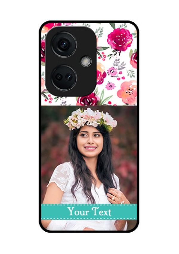 OnePlus Nord CE 3 5G Custom Glass Phone Case - Watercolor Floral Design