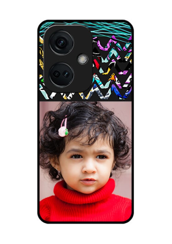OnePlus Nord CE 3 5G Personalized Glass Phone Case - Neon Abstract Design
