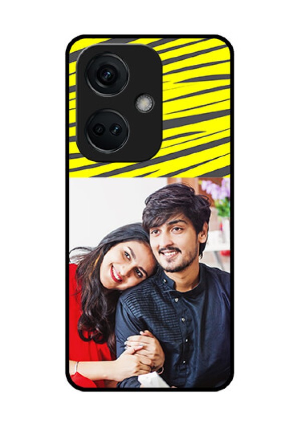 OnePlus Nord CE 3 5G Photo Printing on Glass Case - Yellow Abstract Design