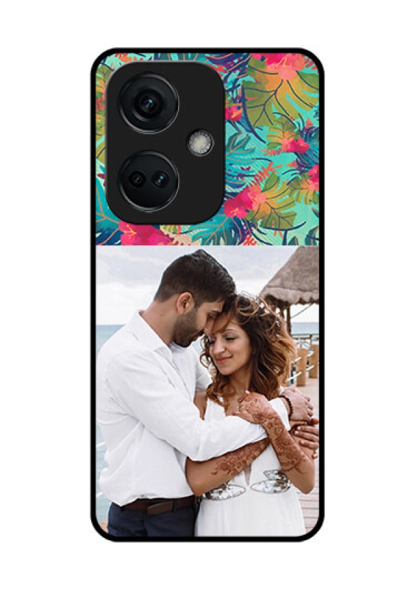 OnePlus Nord CE 3 5G Photo Printing on Glass Case - Watercolor Floral Design